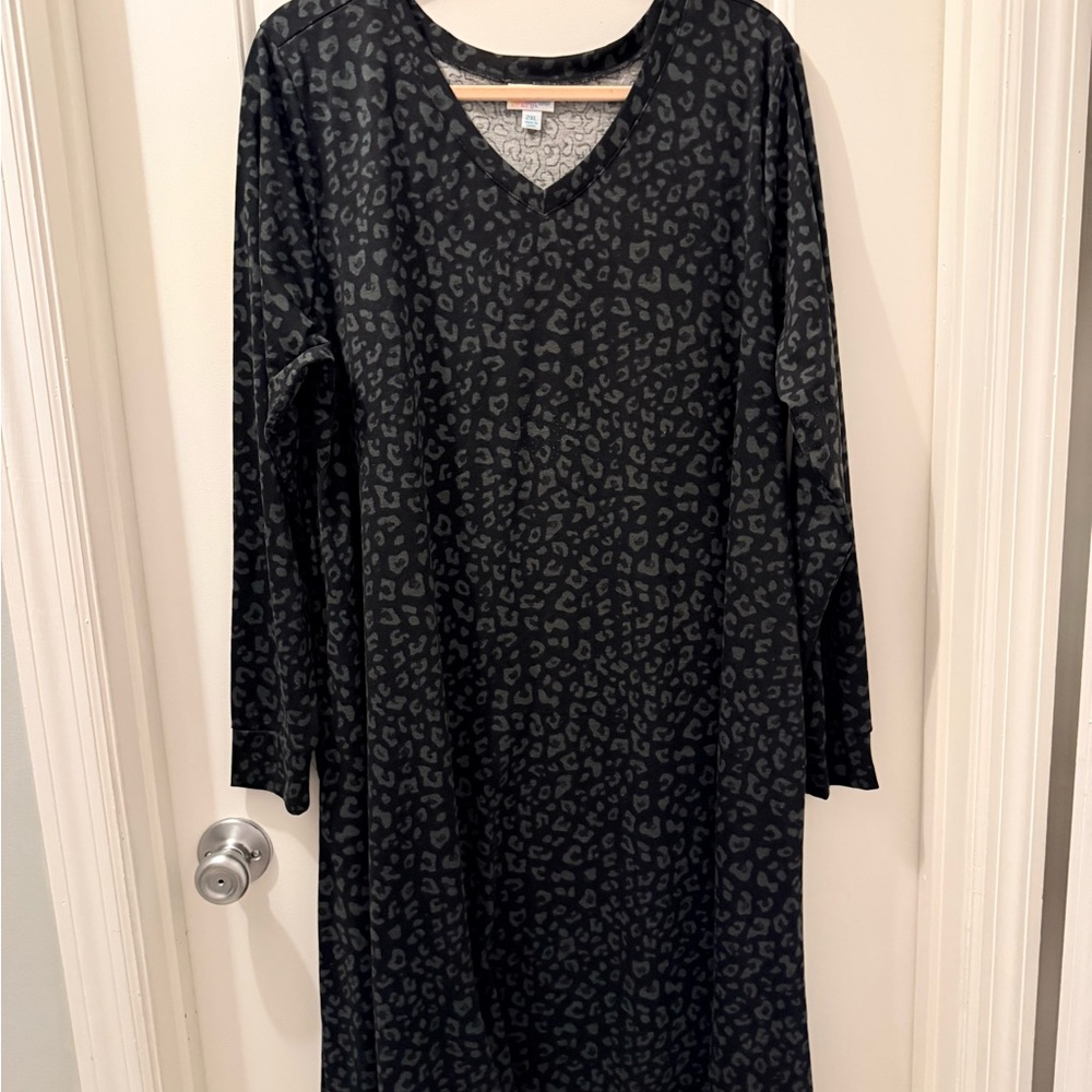 LuLaRoe “Emily” Black Animal Print Long Sleeve Dress